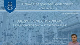 Zasiłek chorobowy  ryzyko i warunki ubezpieczenia społeczne  ćwiczenia 3 [upl. by Martres]