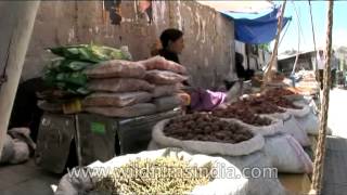 Spices and nuts in sacks on sale in Ladakh [upl. by Eda484]