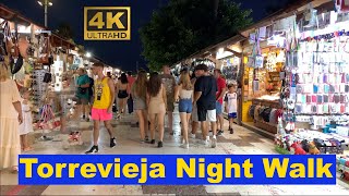 4K Torrevieja Costa Blanca Spain Nighttime Walking Tour Heading to the Promenade August 2022 🇪🇸 [upl. by Hoeve]