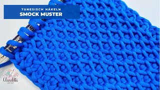 TUNESISCH HÄKELN  SMOCK MUSTER [upl. by Nyvek]