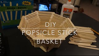 DIY  Popsicle Stick Basket [upl. by Grannie]