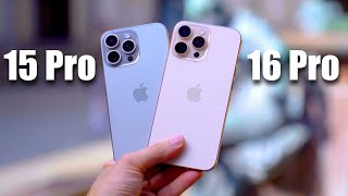 iPhone 15 Pro vs 16 Pro  was lohnt sich mehr Kamera neuer Button Akku Display im Vergleich [upl. by Friedly301]