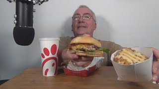 ASMR Eating ChickfilA Smokehouse BBQ Bacon Sandwich [upl. by Amehsyt]