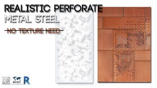 How to make perforated Metal Steel in Revit  Facade Design [upl. by Yelhs]