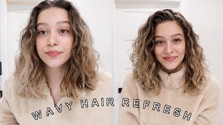 How To Refresh Wavy Hair QUICK amp EASY  for 2nd3rd day hair [upl. by Ohl]