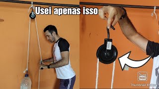 Como fazer polia caseira para treinar tríceps e costas em casa de forma fácil [upl. by O'Doneven897]