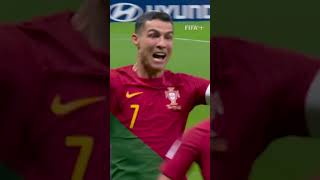 Bruno Fernandes cross flies past Cristiano Ronaldo’s head and into the net ShortsFIFAWorldCup [upl. by Yelrah]