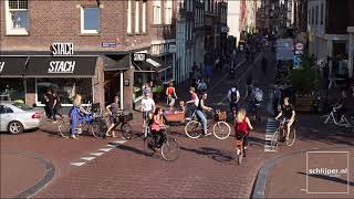 Unbelievably busy bicycle crossing in Amsterdam [upl. by Eiralih]