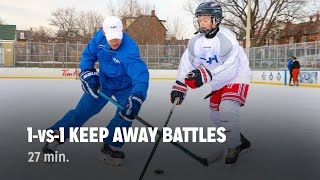 1vs1 KEEP AWAY Battles  iTrain Hockey Offensive  Defensive Training Intensive 1 [upl. by Nawram]