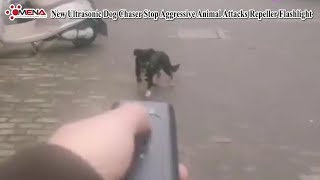 New Ultrasonic Dog Chaser Stop Aggressive Animal Attacks Repeller Flashlight [upl. by Loos]