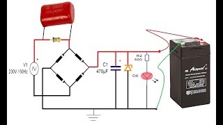 Transformerless 4 volt battery charging circuit  full details [upl. by Woothen127]