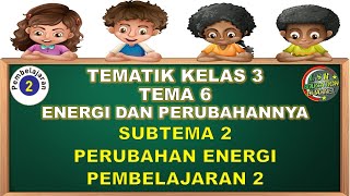 Kelas 3 Tematik  Tema 6 Subtema 2 Pembelajaran 2 ENERGI DAN PERUBAHANNYA [upl. by Krigsman]