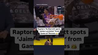 RJ Barrett spots Game of Thrones actor at game [upl. by Shipman]