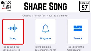 How to SHAREEXPORT your GarageBand iOS songs iPadiPhone [upl. by Joelly]