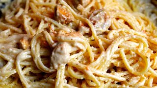 8 minutes Garlic Butter Pasta with leftover Chicken [upl. by Packer908]