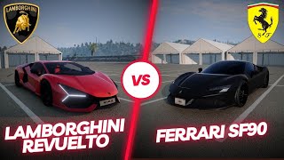 Lamborghini Revuelto v Ferrari SF90 DRAG RACE [upl. by Zohara]