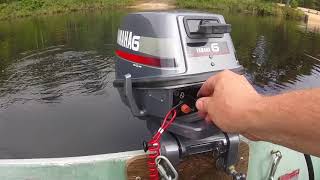 1985 Yamaha 6 hp outboard replacing impeller amp first run on boat [upl. by Rhiamon]