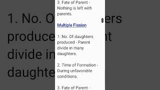 Differences between binary and multiple fission Class 12 Biology Chapter 1 [upl. by Jeanna]