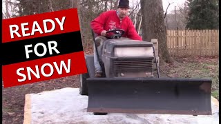 How to Install a Snow Blade on a Craftsman Tractor [upl. by Enileuqcaj339]