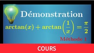 Démonstration arctanxarctan1xpi2 • avec la trigonométrie du collège • prépa MPSI PCSI PTSI [upl. by Alial]