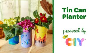 Upcycled Tin Can Planter Earth Day Craft  Crayola CIY [upl. by Aerised]