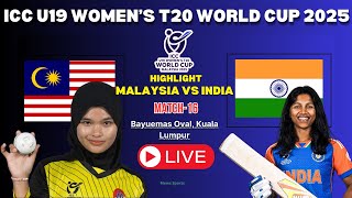 Indias Domination in U19 Womens T20 WC Historic 10Wicket Win Against Malaysia  HatTrick [upl. by Atterys]