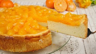 Mandarinen Käsekuchen ohne Boden  frischer amp saftiger Quarkkuchen  Mandarinenkuchen [upl. by Fu]