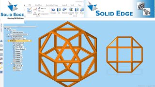 Solid edge tutorial  Solid edge circular pattern  Rhombicuboctahedron Design  Solid edge mirror [upl. by Hooper]