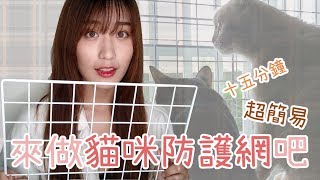 DIY教學十五分鐘低成本貓咪防護網防止貓咪墜樓逃家｜貓與香菜實戰教學 [upl. by Gualtiero]