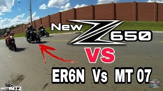 Z650 Vs MT 07 vs ER6N Ft Salvador Amaral Roberto Moto Filmador [upl. by Nolyak760]