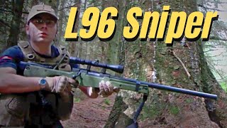 L96 Airsoft Sniper FN 57 M60 Forest Battle Scotland [upl. by Barra797]