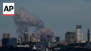 Aftermath as Russian missiles hit childrens hospital in Kyiv Ukraine [upl. by Adok]