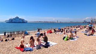 Walking in Portsmouth England  The most Beautiful Beach in UK  Summer Walk 2021  4K Ultra HD [upl. by Engamrahc]