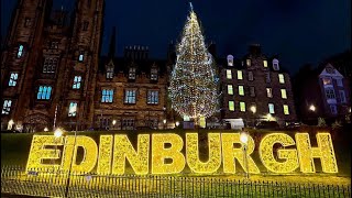 Edinburgh Christmas Lights And Decorations Tour [upl. by Dulcine]