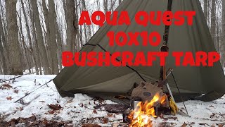 Aqua Quest 10x10 Bushcraft Tarp Plough Point Shelter [upl. by Mok]