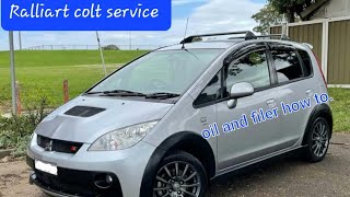 Mitsubishi Colt Ralliart service how to oil and filter step by step [upl. by Glaser666]