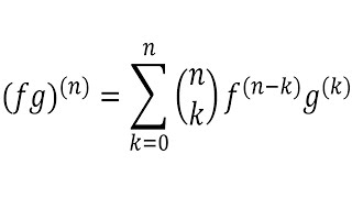 Leibniz rule for derivatives  proof binomial theorem connection [upl. by Ainelec165]