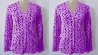 ✨ Attractive Crochet Sweater pattern Top Blouse pattern Only stitch Pattern [upl. by Enimrej689]