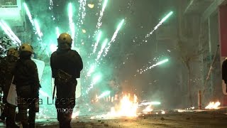 Greece Cops in flames on anniversary of teen boy Grigoropoulos police shooting [upl. by Follansbee]