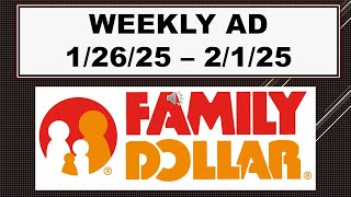 FAMILY DOLLAR WEEKLY AD 12625  2125 [upl. by Gavrah]