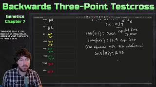 Backwards ThreePoint Testcross Example  Genetics [upl. by Ysirhc]