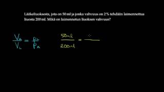 Lääkelaskumatematiikka laimennuslasku [upl. by Eelram]