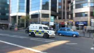 PSNI  Land Rover Defender 110 aka Tangi  Riot Control Unit  Responding [upl. by Yenattirb]