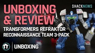 Unboxing amp Review Transformers Refraktor Reconnaissance Team 3Pack [upl. by Eelessej]