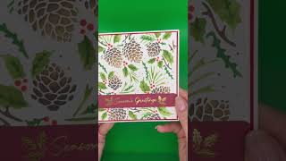 Batchmade stenciled background Christmas cards cardmakinginspiration [upl. by Zelma64]