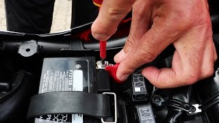 Honda CB500F  Battery Replacement [upl. by Annahsal]