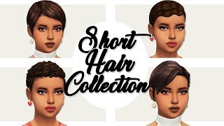 MAXIS MATCH SHORT HAIR PIXIE CUT COLLECTION Sims 4 Custom Content Showcase  LINKS [upl. by Perrie]