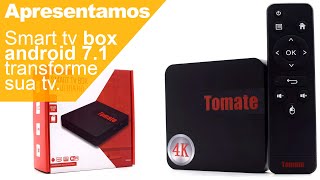 Smart tv box tomate MCD121 android 71 configurando netflix e apresentando  CONNECTSHOP [upl. by Kragh]