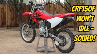 2006 Honda CRF150F Carburetor removal clean replace and adjust [upl. by Zimmer]