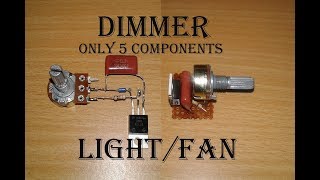 Simple Light Dimmer  Fan regulator or dimmer with BT 136 [upl. by Narhem]